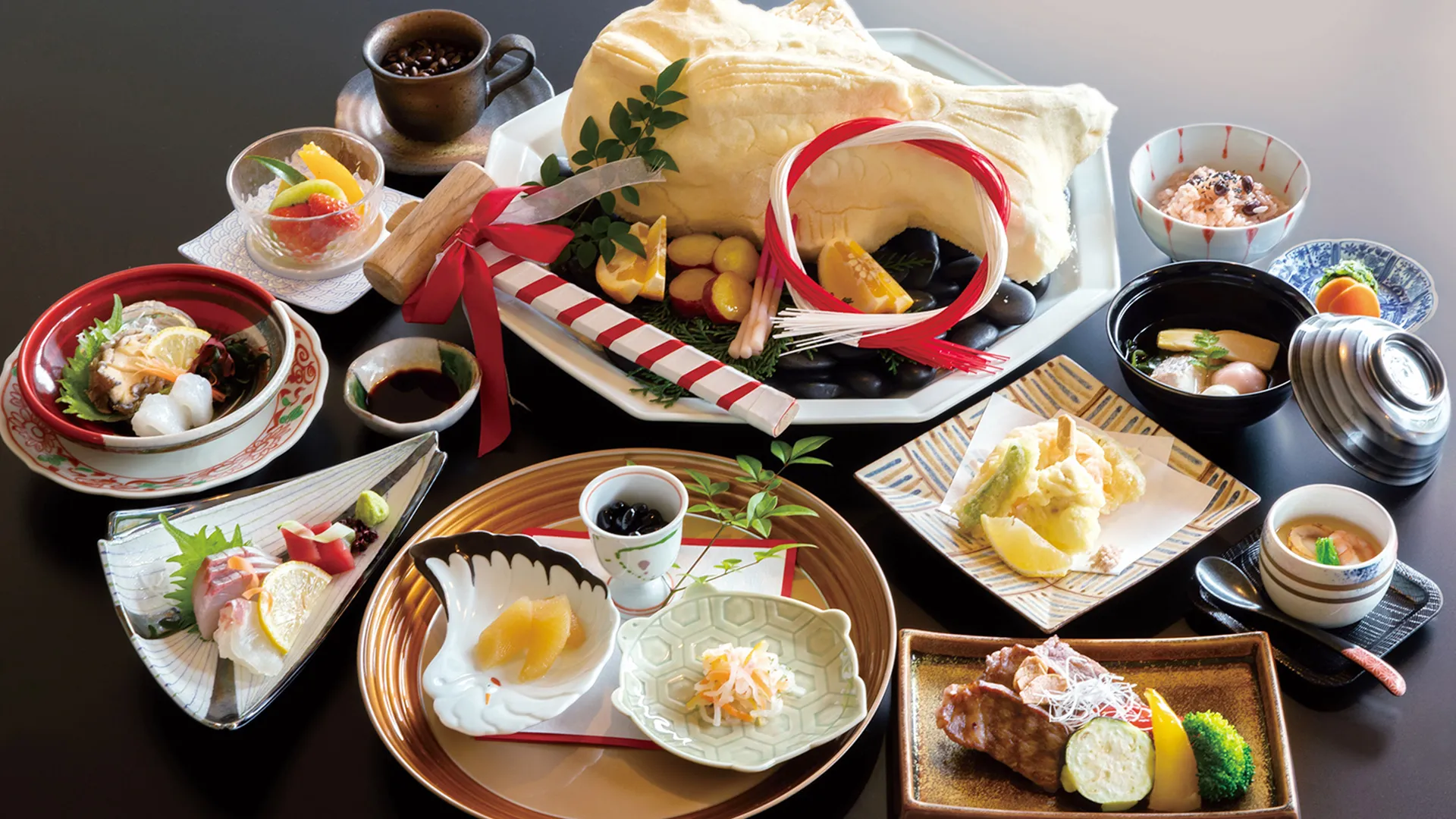 【旬彩割烹白硅】お祝い会席・扇/会席9,500円コース