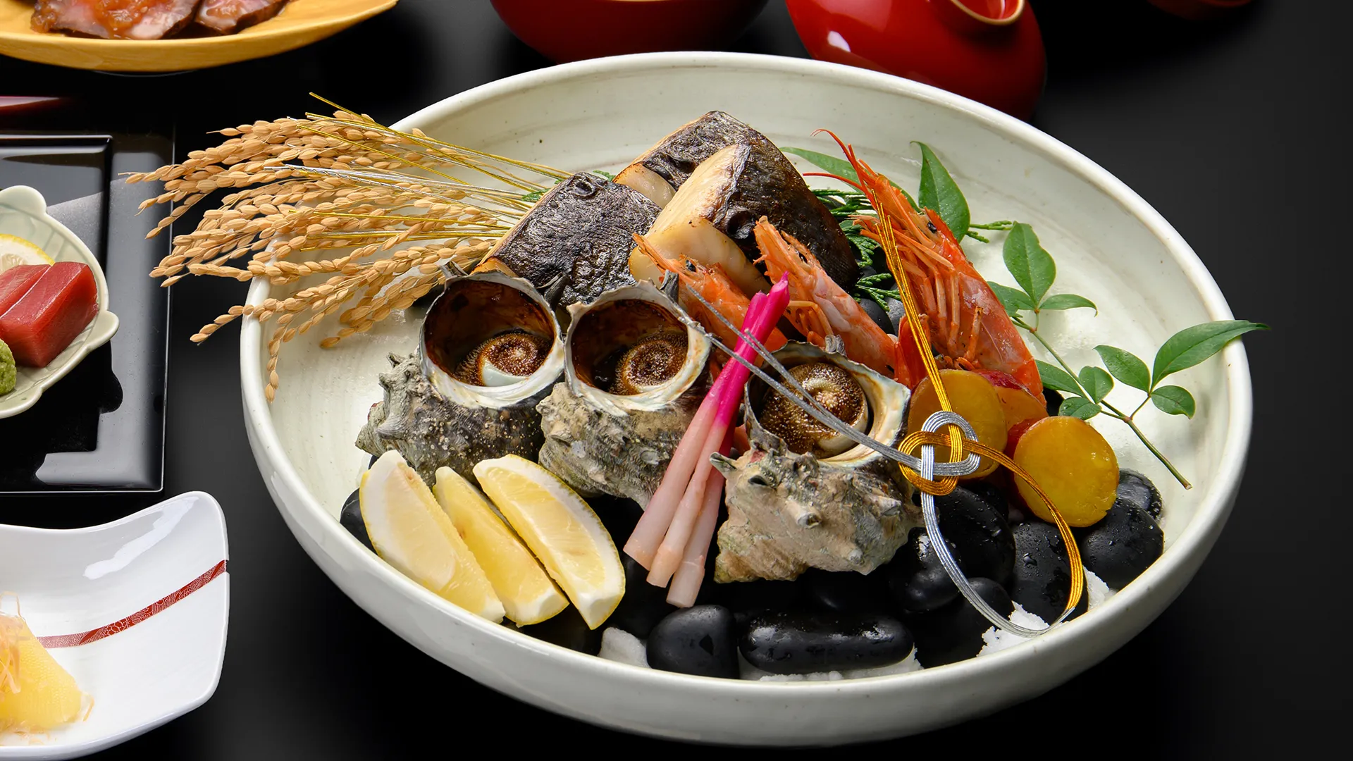 【旬彩割烹白硅】15名以上でのご予約の場合、鯛の塩釜焼きを宝楽焼きに変更させていただきます